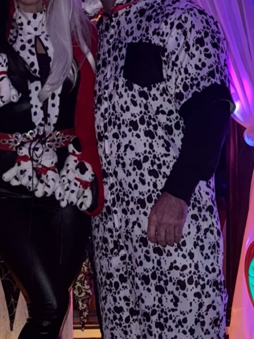 Halloween Couple Costumes Cruella deville Dalmatian Dog Costume Cosplay